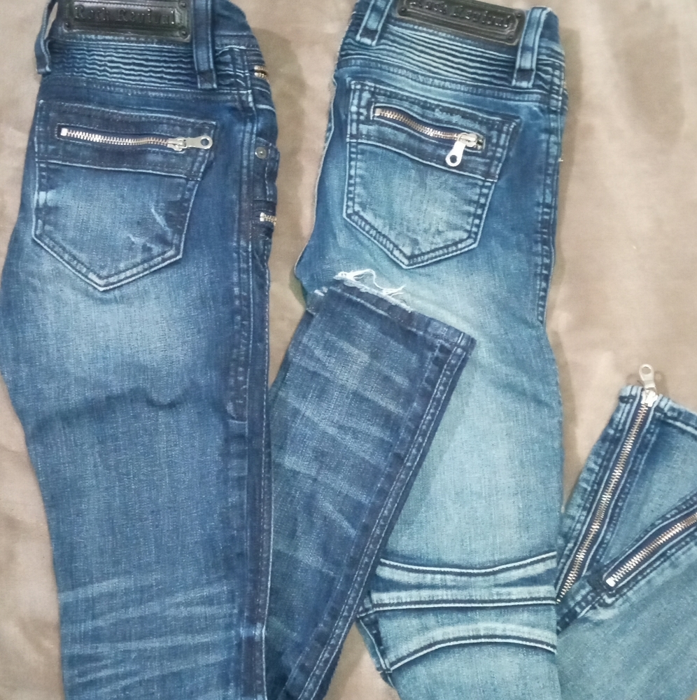 2 Pair Rock Revival Moto Jeans